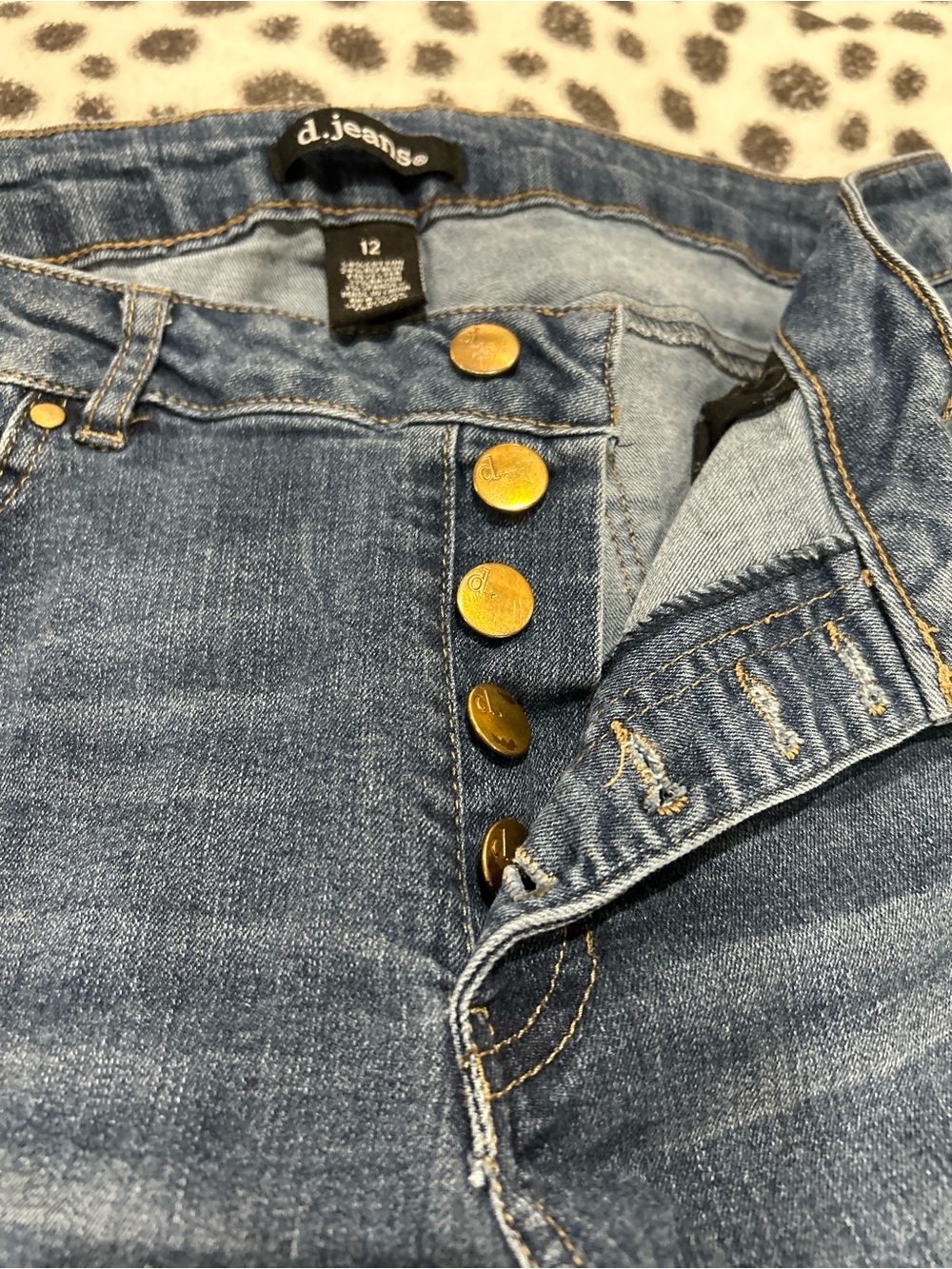 d. jeans High-Rise Button-Fly Medium Blue Jeans